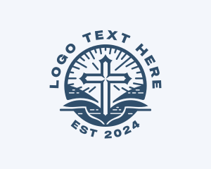 Preaching - Christian Church Cross logo design