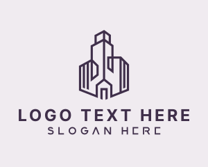 Residence - Violet House Building logo design