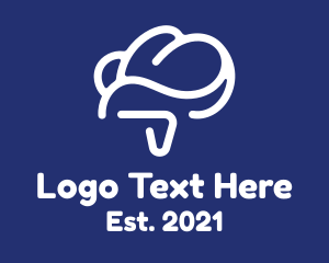 Thought - Brain Chat Cloud logo design