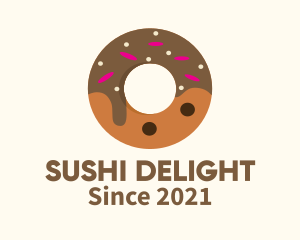 Chocolate Donut Dessert logo design