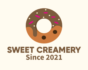 Chocolate Donut Dessert logo design