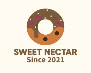 Chocolate Donut Dessert logo design