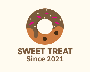 Donut - Chocolate Donut Dessert logo design