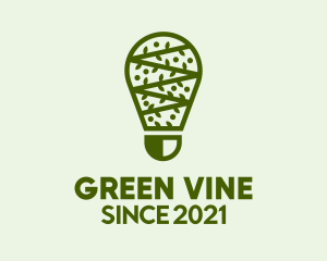 Green Light Bulb Vine  logo design