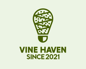 Green Light Bulb Vine  logo design