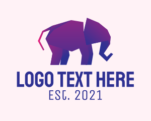 Purple - Elephant Paper Origami logo design