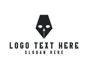 Black Skull - Pen Skull Horror logo design