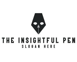 Pen Skull Horror logo design