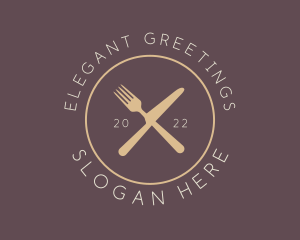 Cutlery Elegant Eatery logo design