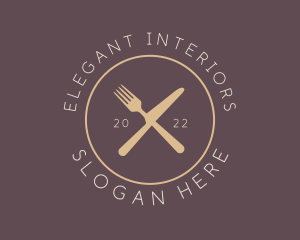 Cutlery Elegant Eatery logo design