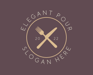 Cutlery Elegant Eatery logo design