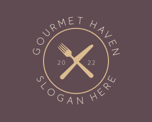 Cutlery Elegant Eatery logo design