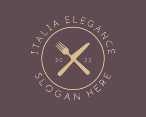 Cutlery Elegant Eatery logo design