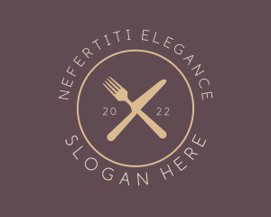 Cutlery Elegant Eatery logo design