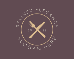 Cutlery Elegant Eatery logo design