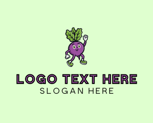 Supermarket - Radish Vegetable Character logo design