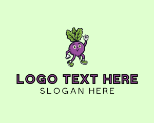 Fresh Produce - Radish Vegetable Character logo design