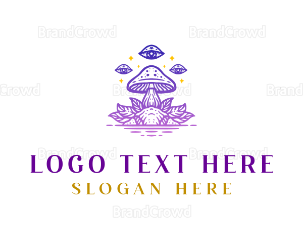 Psychedelic Mushroom Plant Logo