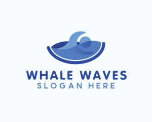 Human Swimming Wave logo design