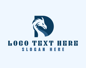 Wyvern - Dragon Beast Letter D logo design