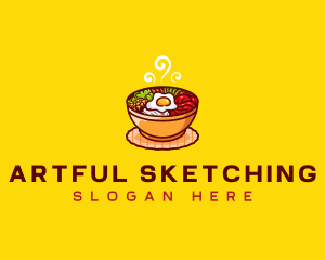 Bibimbap Asian Meal Logo