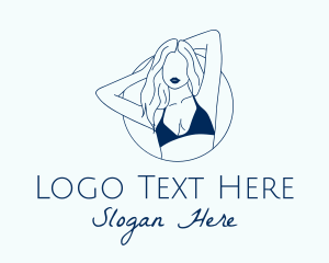 Waxing - Beautiful Lady Model logo design