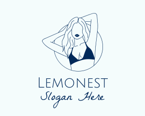 Naughty - Beautiful Lady Model logo design