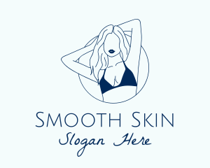 Waxing - Beautiful Lady Model logo design