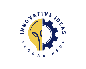 Light Bulb Cogwheel logo design