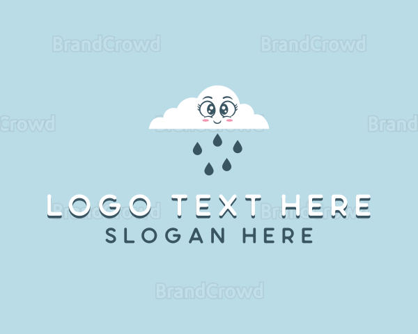 Rain Cloud Weather Logo