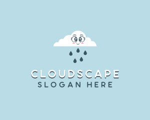 Rain Cloud Weather logo design