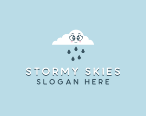 Rain Cloud Weather logo design