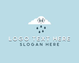 Face - Rain Cloud Weather logo design