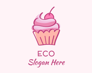 Cherry Cupcake Pastry Logo