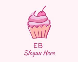 Cherry Cupcake Pastry Logo