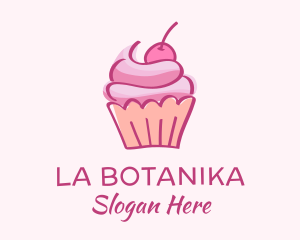 Cherry Cupcake Pastry Logo