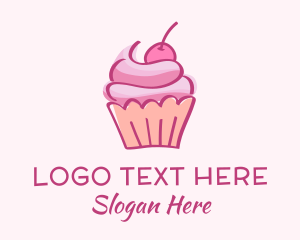 Cherry Cupcake Pastry Logo