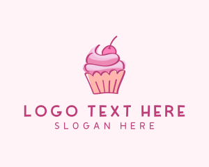 Cherry Cupcake Pastry Logo