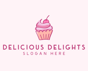 Cherry Cupcake Pastry logo design