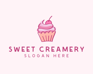 Cherry Cupcake Pastry logo design