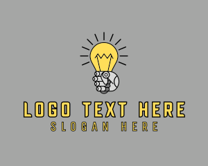 Light - Robot Light Lightbulb logo design