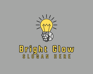 Light - Robot Light Lightbulb logo design