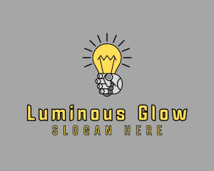 Bright - Robot Light Lightbulb logo design