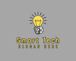 Smart - Robot Light Lightbulb logo design