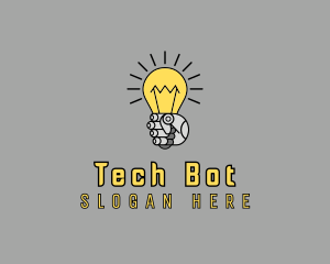 Robot - Robot Light Lightbulb logo design