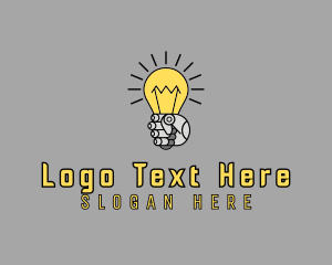 Robot Light Lightbulb Logo