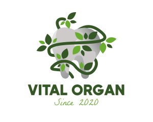 Organic Leaf Tooth logo design