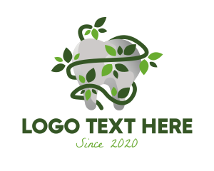 Green - Organic Leaf Tooth logo design