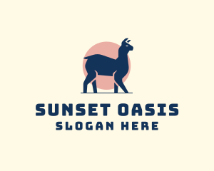 Wild Llama Sunset logo design