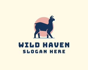 Wild Llama Sunset logo design